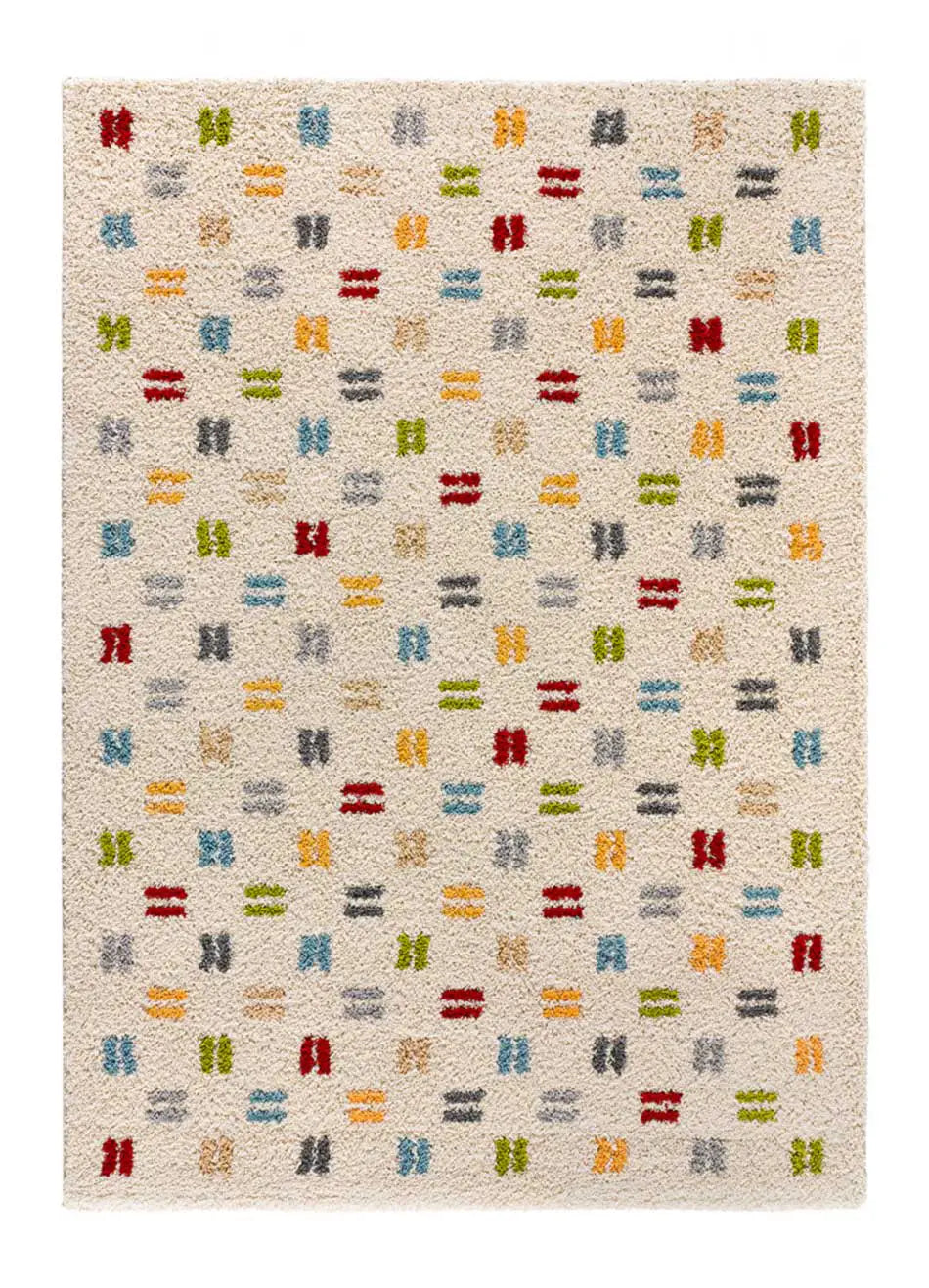 Geometrischer Shaggy-Teppich Multicolor Bremen 8819