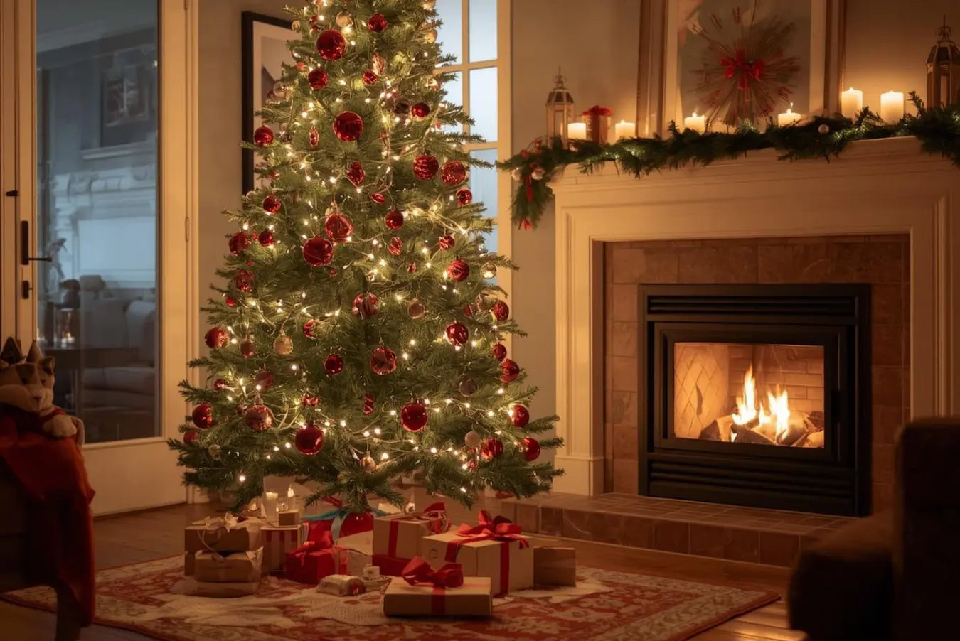 Cómo combinar una alfombra y el árbol de Navidad