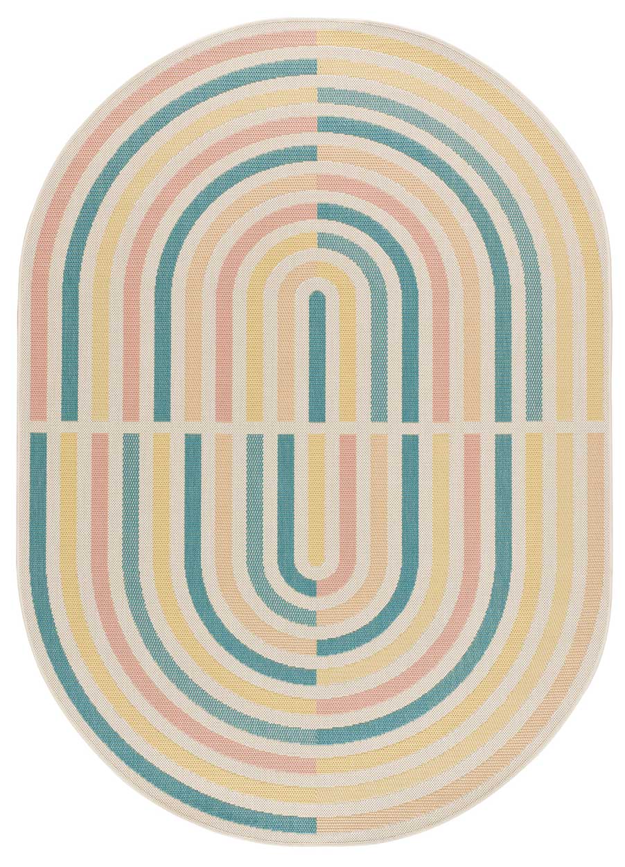 Atticgo Alfombra ovalada de exterior en tonos pastel Manila 17636, 160x230 cm