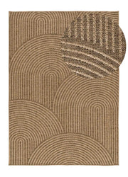 Alfombra de exterior-interior geométrica efecto yute Acra 5042 Natural Atticgo