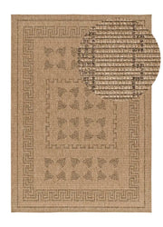 Alfombra de exterior-interior étnica efecto yute Acra 5046 Natural Atticgo