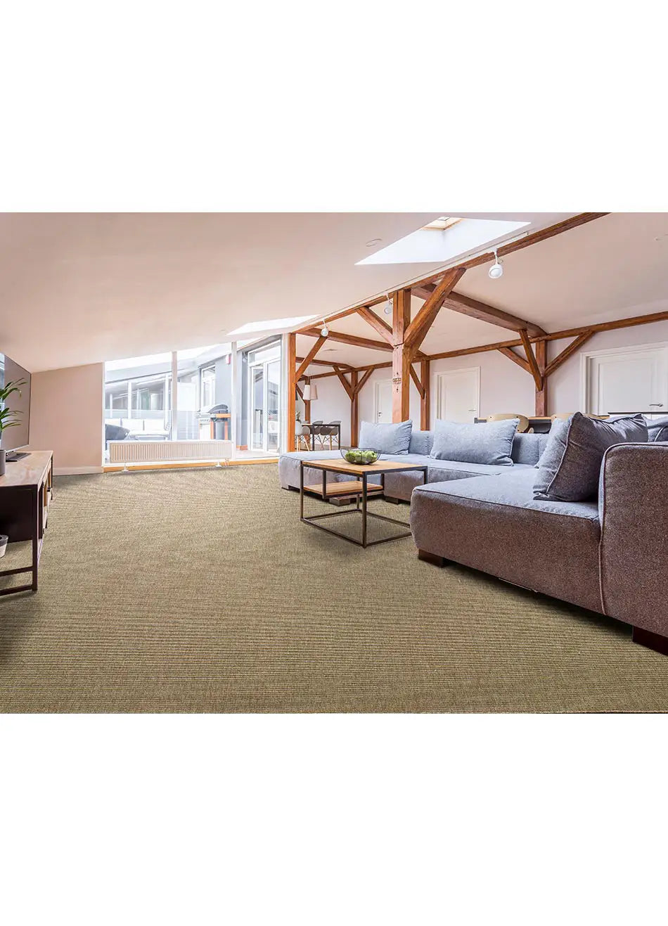 Alfombra a medida de exterior África 4506 Beige en el salón | Atticgo