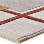Alfombra geométrica con relieve Amara 12990 Blanco esquina | Atticgo