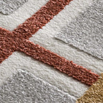 Alfombra geométrica con relieve Amara 12990 Blanco Detalle | Atticgo