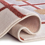 Alfombra geométrica con relieve Amara 12990 Blanco Reverso | Atticgo