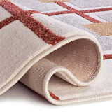 Alfombra geométrica con relieve Amara 12990 Blanco Reverso | Atticgo
