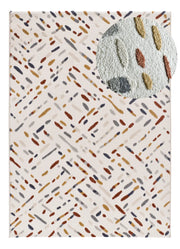 Alfombra geométrica con relieve Amara 12991 Multicolor Atticgo