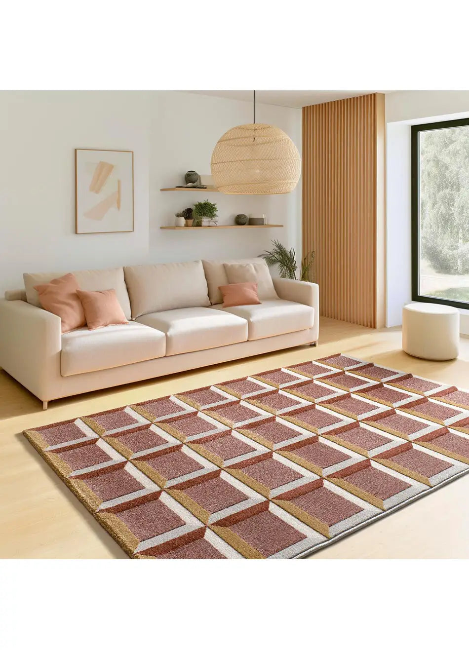 Alfombra geométrica salón con relieve Amara 12997 Caldera Atticgo
