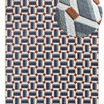 Alfombra geométrica con relieve Amara 13000 Azul Atticgo