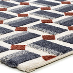 Alfombra esquina geométrica con relieve Amara 13000 Azul Atticgo