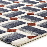 Alfombra esquina geométrica con relieve Amara 13000 Azul Atticgo