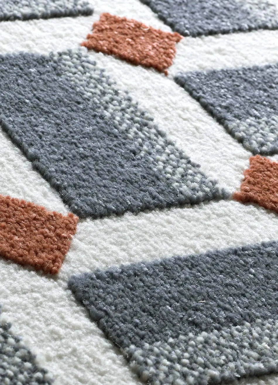 Alfombra detalle geométrica con relieve Amara 13000 Azul Atticgo