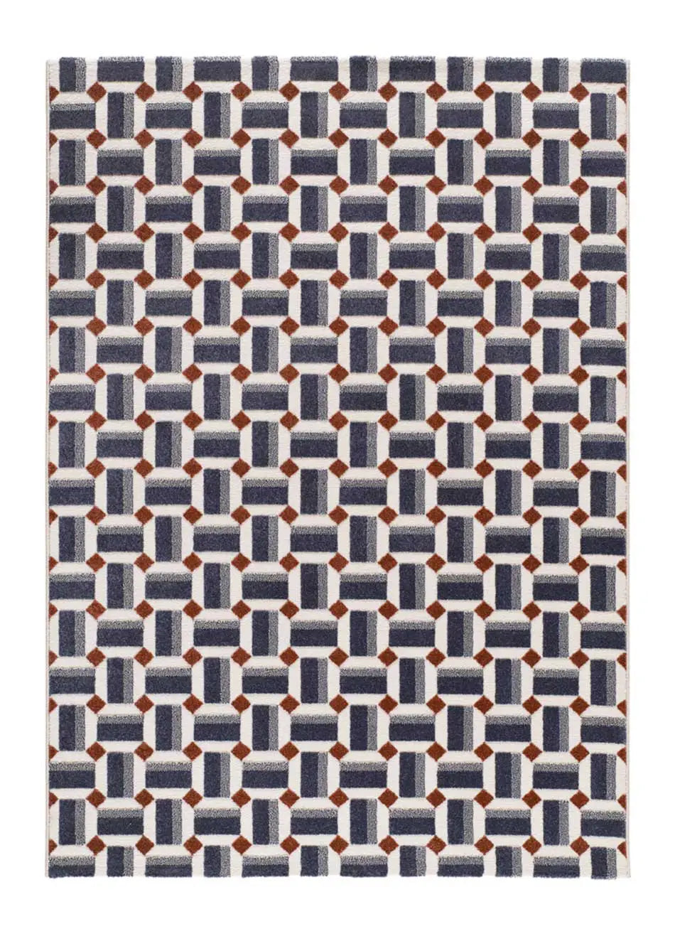 Alfombra geométrica con relieve Amara 13000 Azul Atticgo Salón