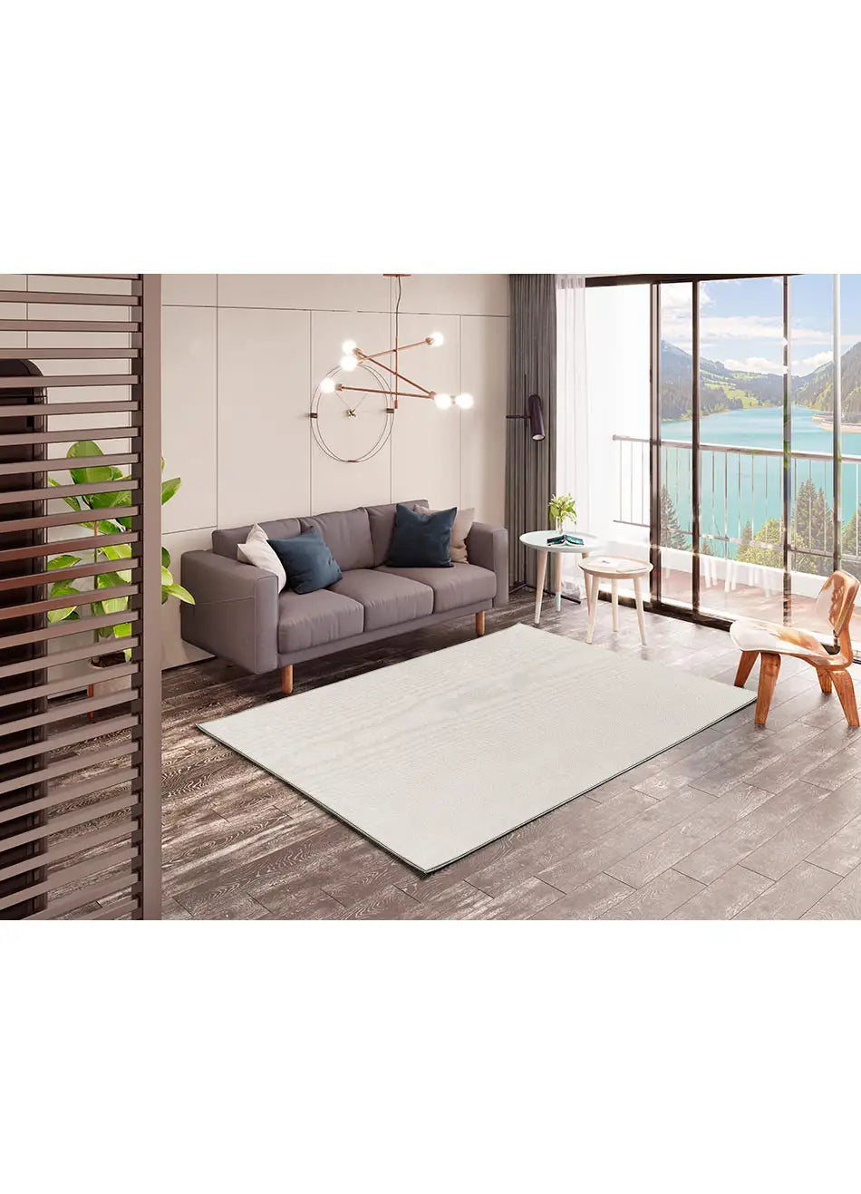 Alfombra a medida de salón Ámbar Liso Blanco Atticgo