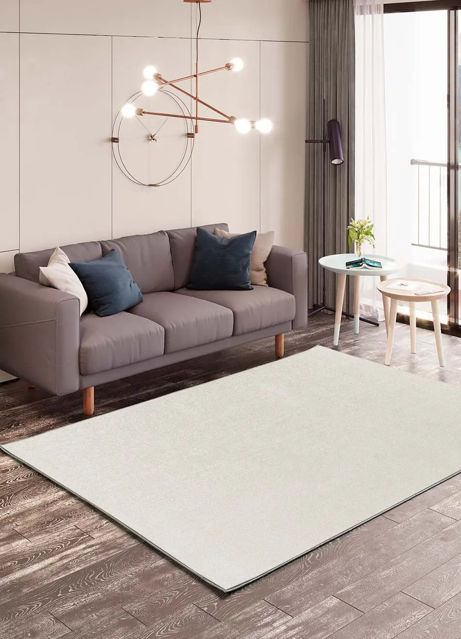 Alfombra a medida salón Ámbar Liso Blanco Atticgo