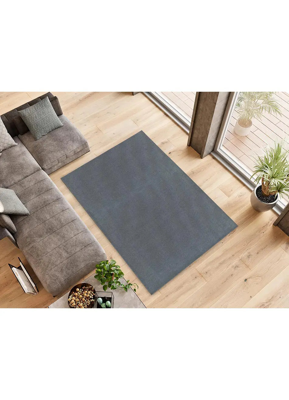 Alfombra a medida Ámbar Liso Gris Atticgo Ambiente