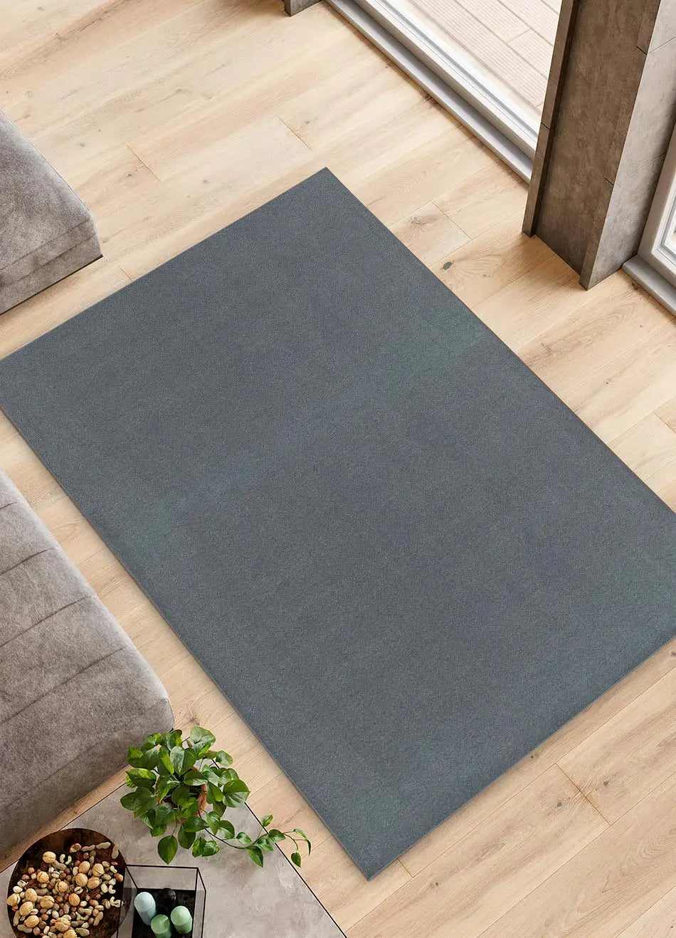 Alfombra a medida de salón Ámbar Liso Gris Atticgo