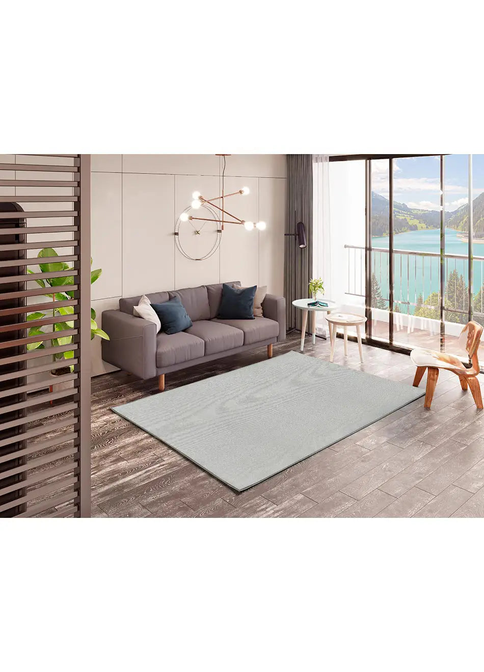Alfombra a medida de salón Ámbar Liso gris claro Atticgo
