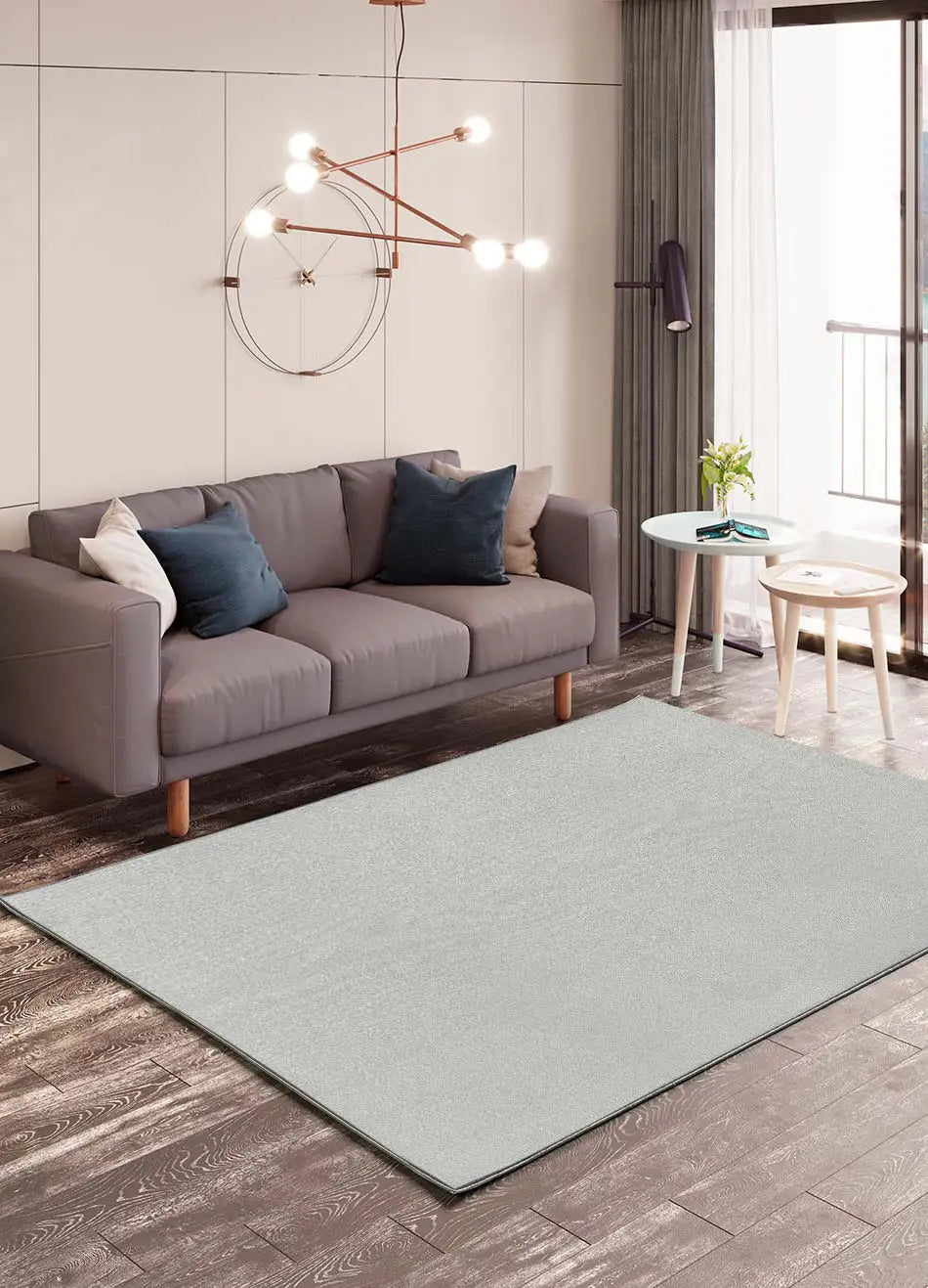 Alfombra a medida salón Ámbar Liso gris claro Atticgo