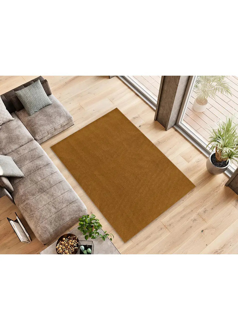 Alfombra a medida de salón Ámbar Liso Cobre Atticgo