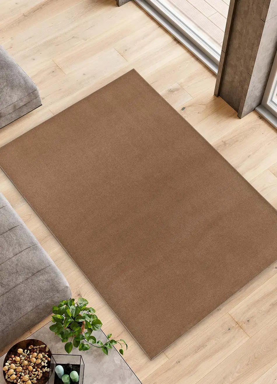 Alfombra a medida salón Ámbar Liso Beige Atticgo