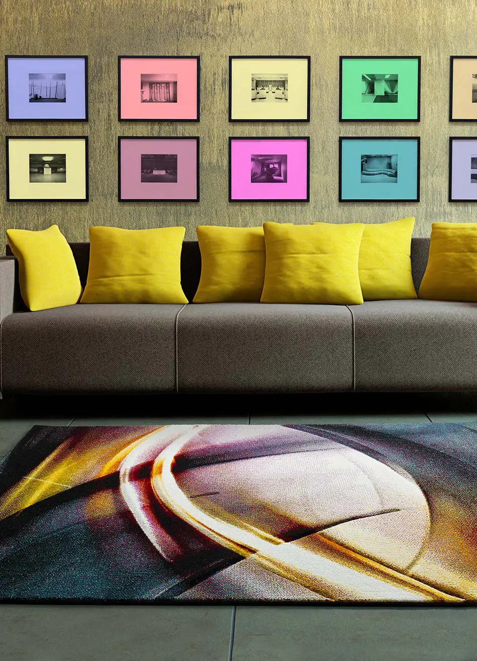 Atticgo Alfombra abstracta Amy 21957 Multicolor Ambiente