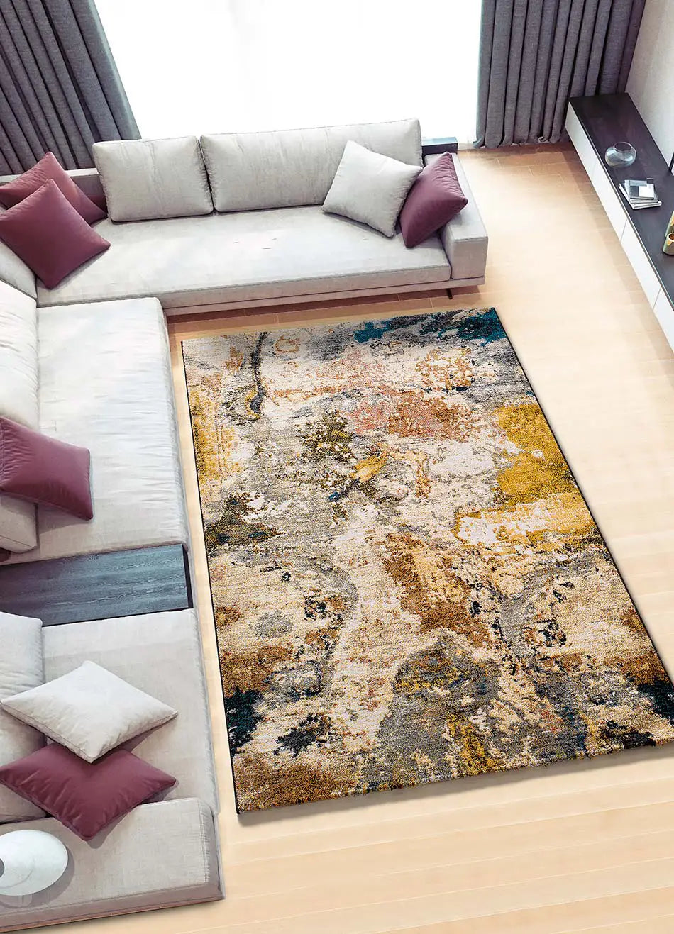 Atticgo Alfombra abstracta Anouk 16529 Multicolor ambiente