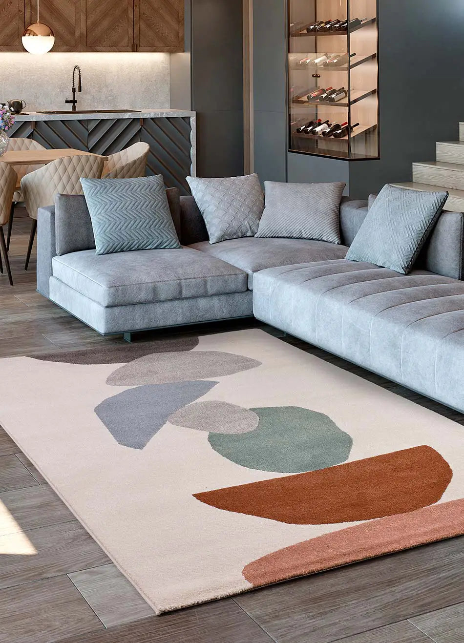 Atticgo Alfombra geométrica Ashley 502 Multicolor ambiente