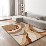 Alfombra abstracta beige y caldera Astra 13006 en ambiente | Atticgo
