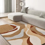 Alfombra abstracta salón beige y caldera Astra 13006 | Atticgo