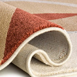 Alfombra abstracta beige y caldera Astra 13006 reverso | Atticgo