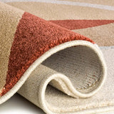 Alfombra abstracta beige y caldera Astra 13006 reverso | Atticgo