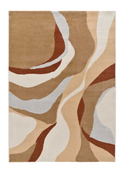 Alfombra abstracta beige y caldera Astra 13006 | Atticgo