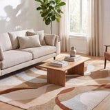 Alfombra abstracta beige y caldera Astra 13006 | Atticgo