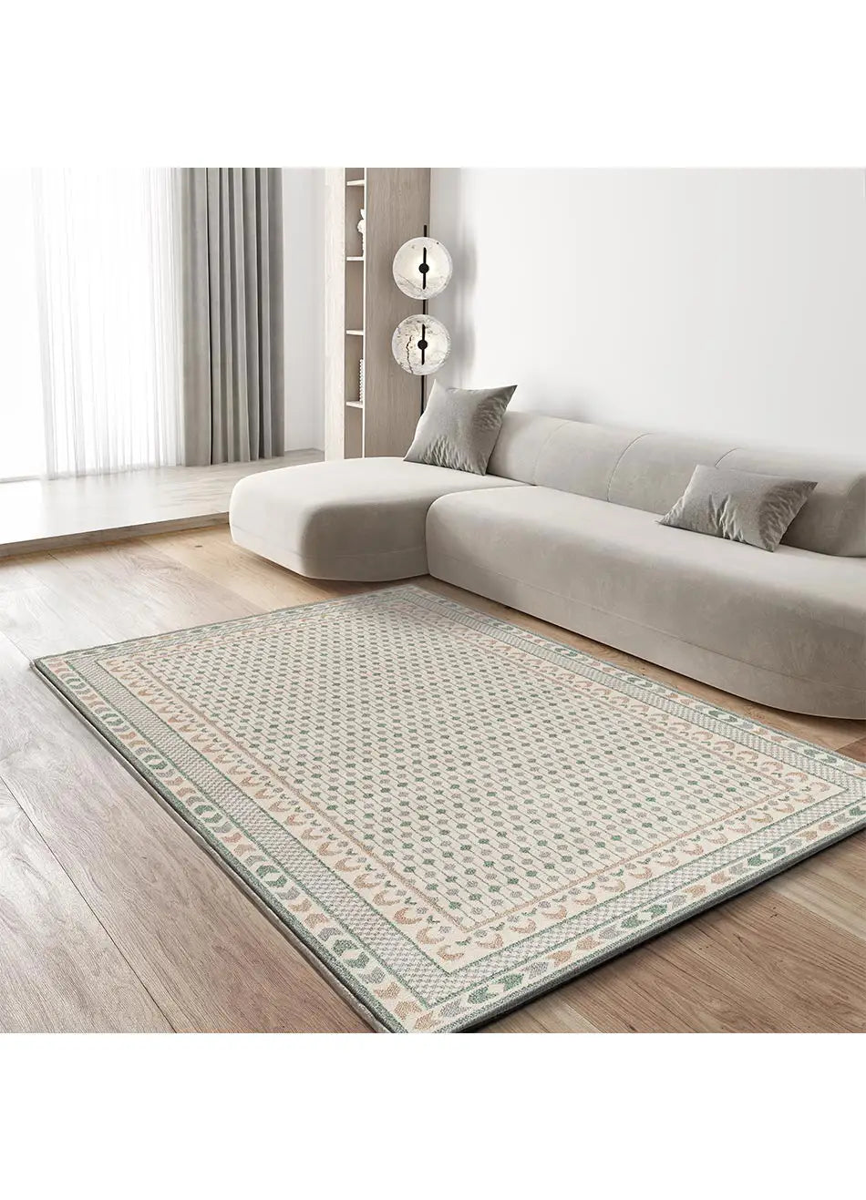 Alfombra geométrica multicolor Astra 13013 en ambiente | Atticgo