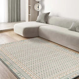 Alfombra vintage de salón verde y beigeAstra 13013 | Atticgo