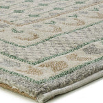 Alfombra vintage verde y beige Astra 13013 esquina | Atticgo