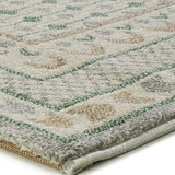 Alfombra vintage verde y beige Astra 13013 esquina | Atticgo