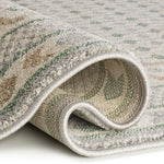 Alfombra vintage  verde y beige Astra 13013 reverso | Atticgo