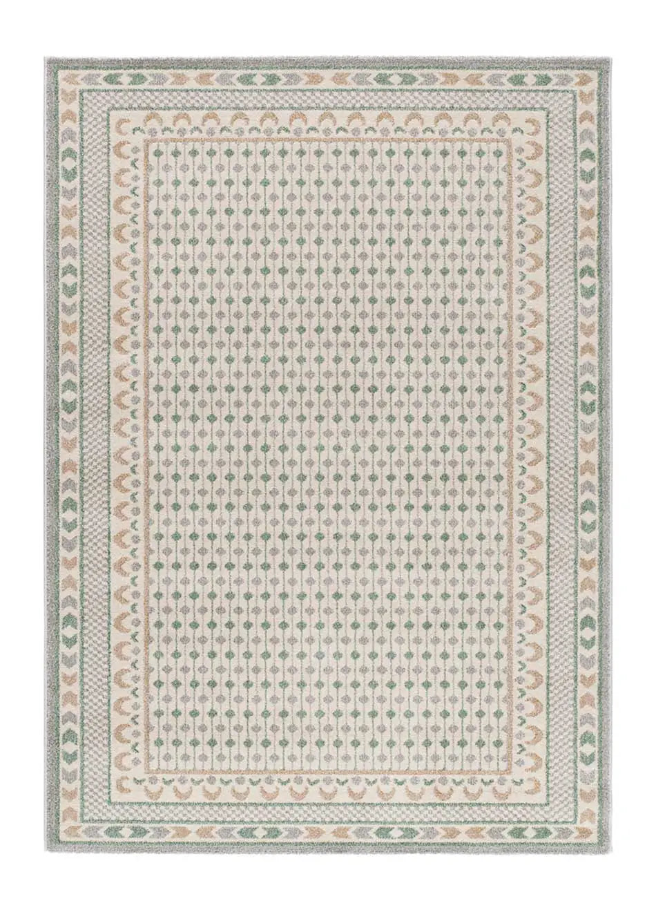 Alfombra vintage verde y beige Astra 13013 | Atticgo