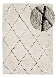 Atticgo Alfombra shaggy estilo escandinavo Atesa 80260 crema lupa