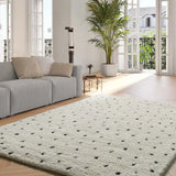 Alfombra shaggy salón estilo escandinavo Atesa 80406 Blanco Atticgo