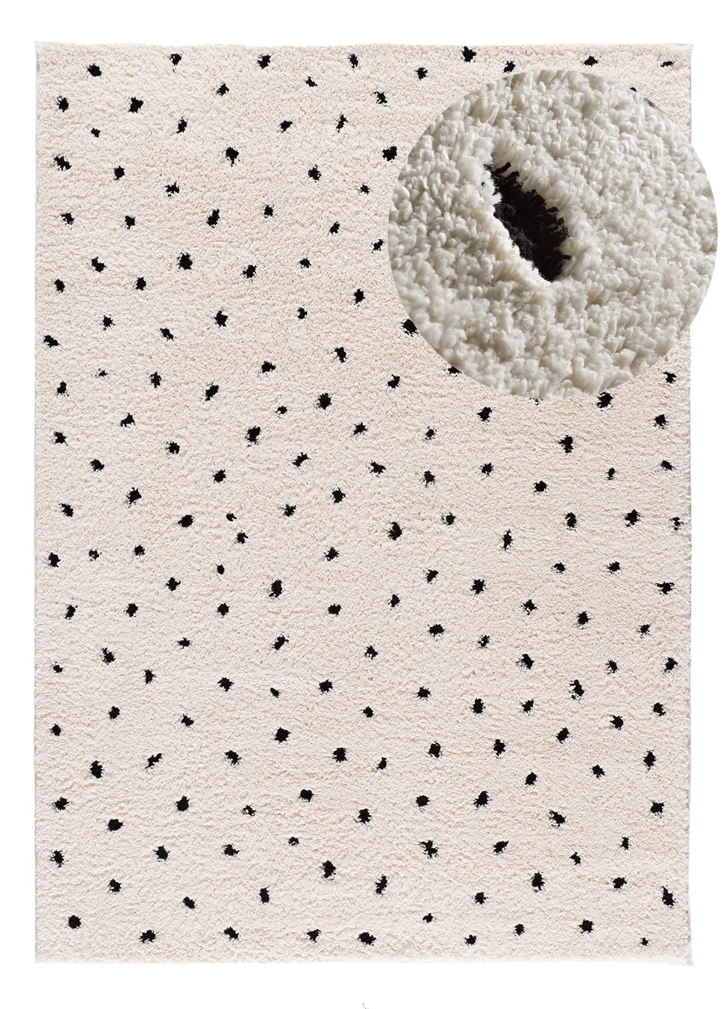 Alfombra shaggy estilo escandinavo Atesa 80406 Blanco Atticgo Salón