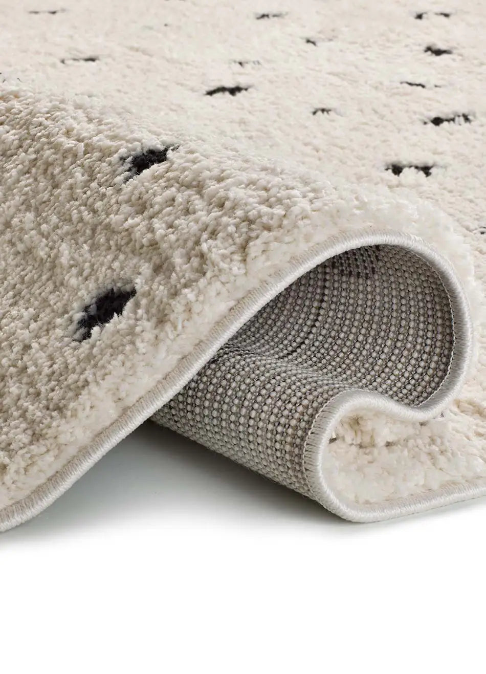 Alfombra shaggy doblada estilo escandinavo Atesa 80406 Blanco 