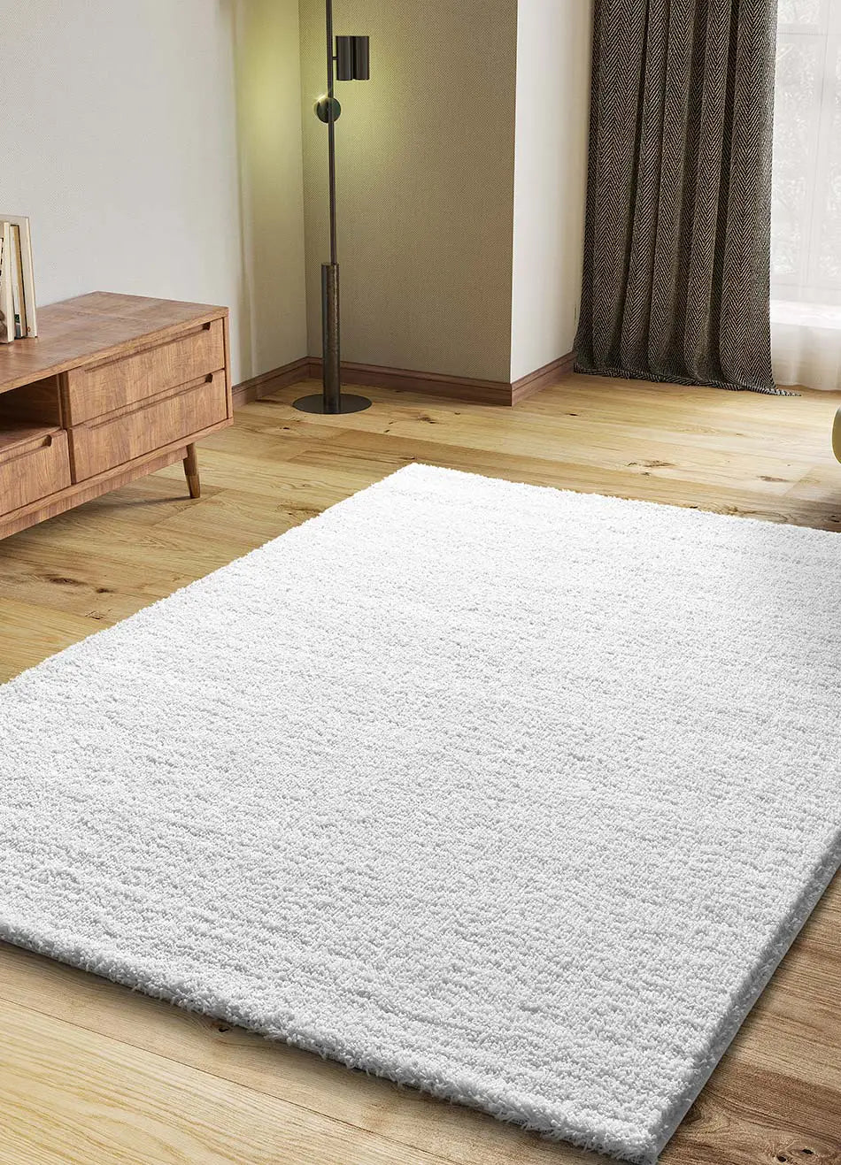 Alfombra a medida Atlas Liso Blanco Ambiente | Atticgo