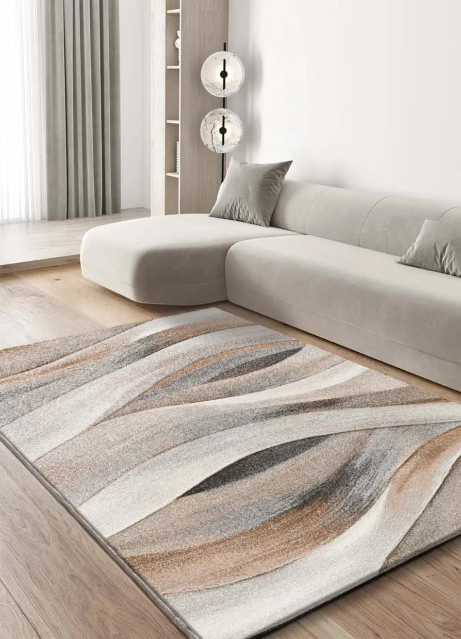 Alfombra abstracta salón Badet Beige 40126 Atticgo