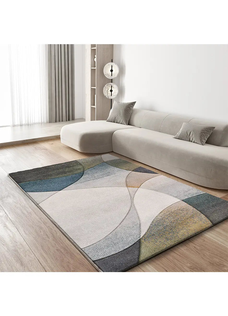 Alfombra abstracta para salón Badet Gris 40377 Atticgo
