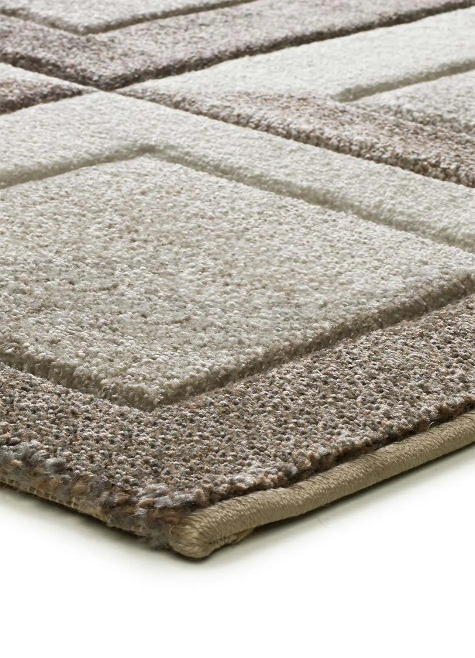 Alfombra geométrica esquina Badet Marrón 40504 Atticgo