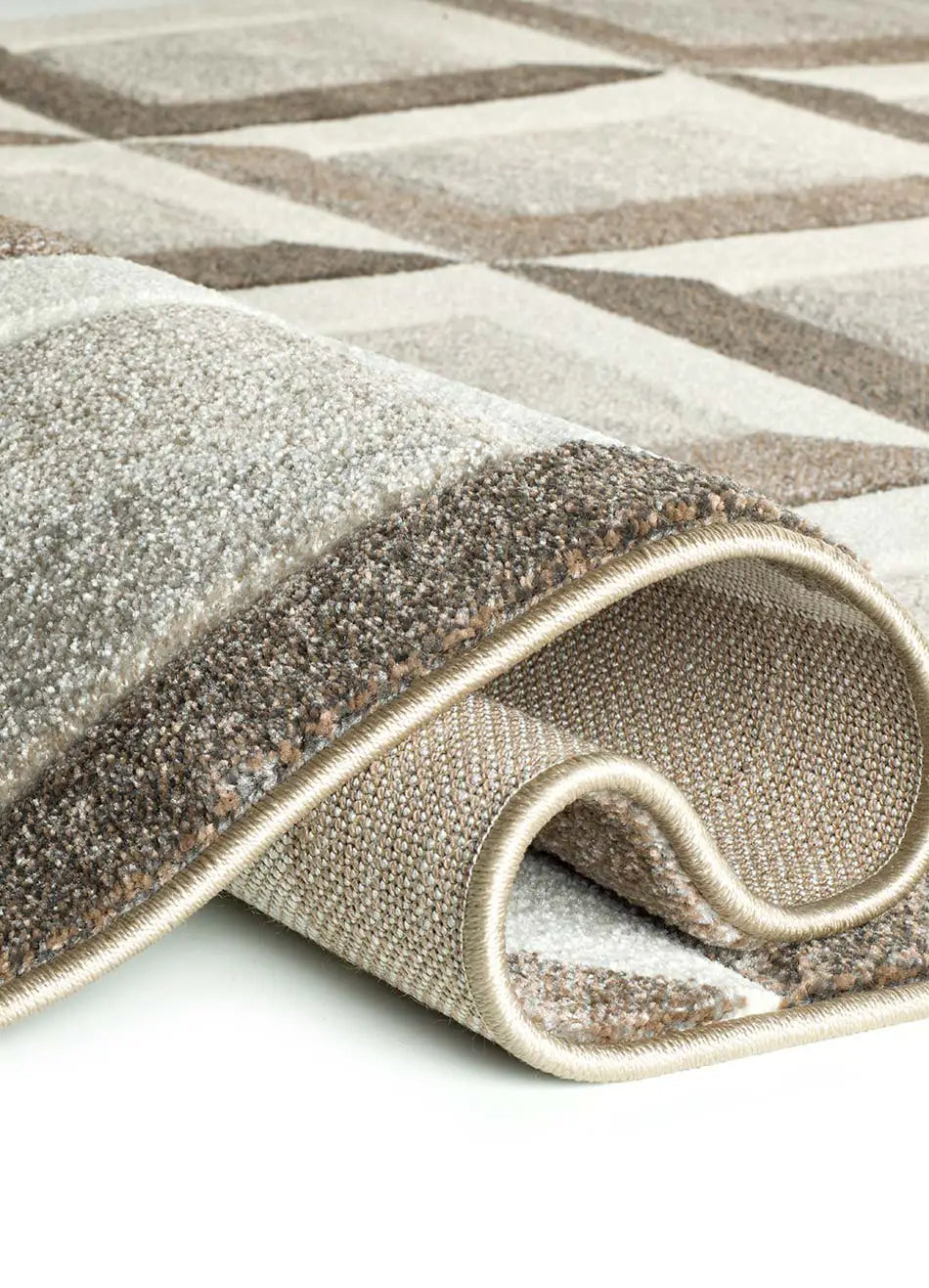 Alfombra geométrica doblada Badet Marrón 40504 Atticgo