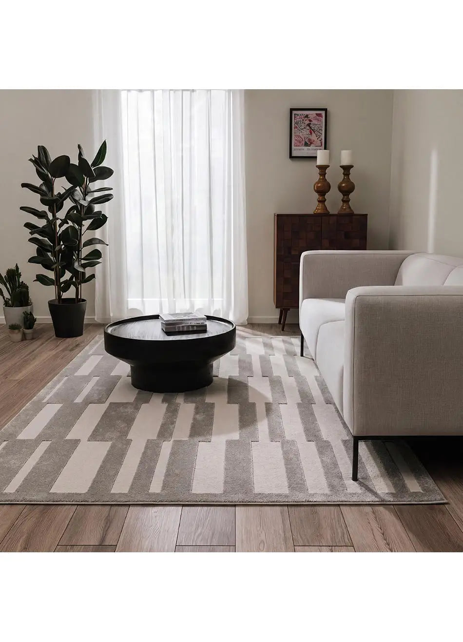 Alfombra salón con relieve Baresa 12940 Gris | Atticgo
